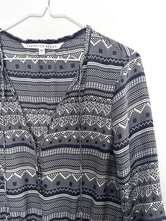 Veronica Beard Silk Agathe Mini Dress Size 0 Prussian Blue Ruffle Boho Bohemian - Picture 4 of 12